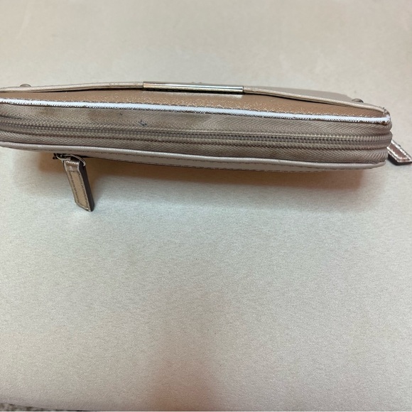 Nine West Metallic Taupe Zip-Around Wallet - Picture 6 of 9